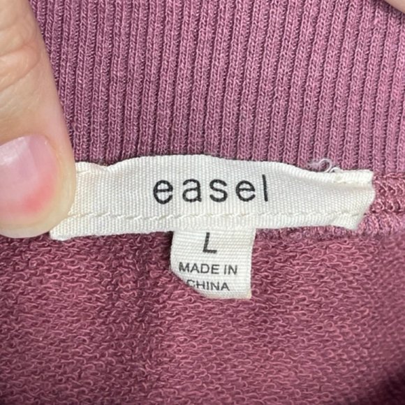 EASEL | Mauve Off The Shoulder Leopard Print Long Sleeve Sweatshirt | Size L - Picture 7 of 11